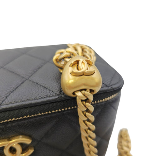 Vanity Black Vanity Bag in Caviar Leather Gold hardware