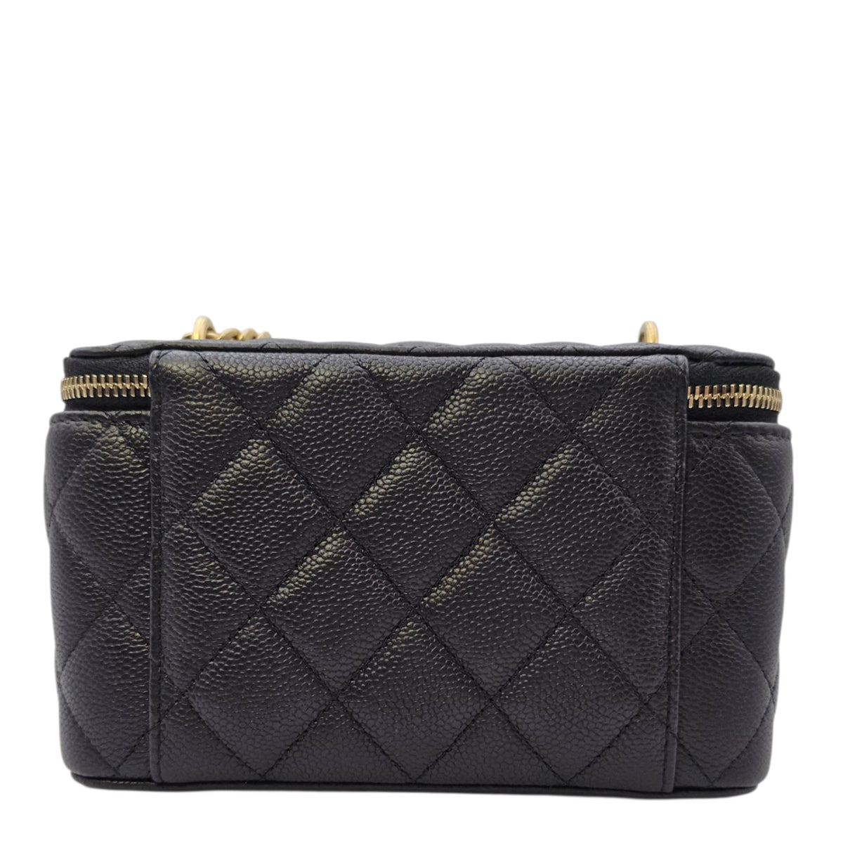 Vanity Black Vanity Bag in Caviar Leather Gold hardware