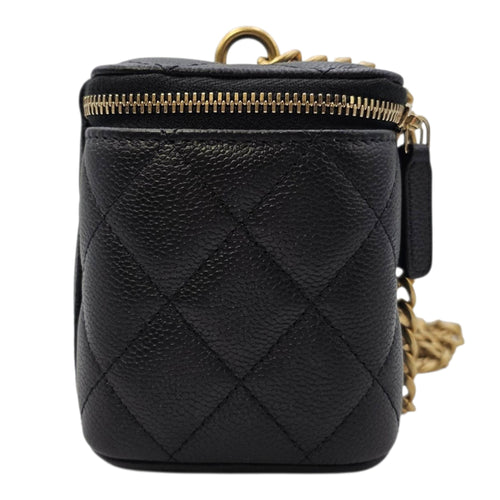 Vanity Black Vanity Bag in Caviar Leather Gold hardware