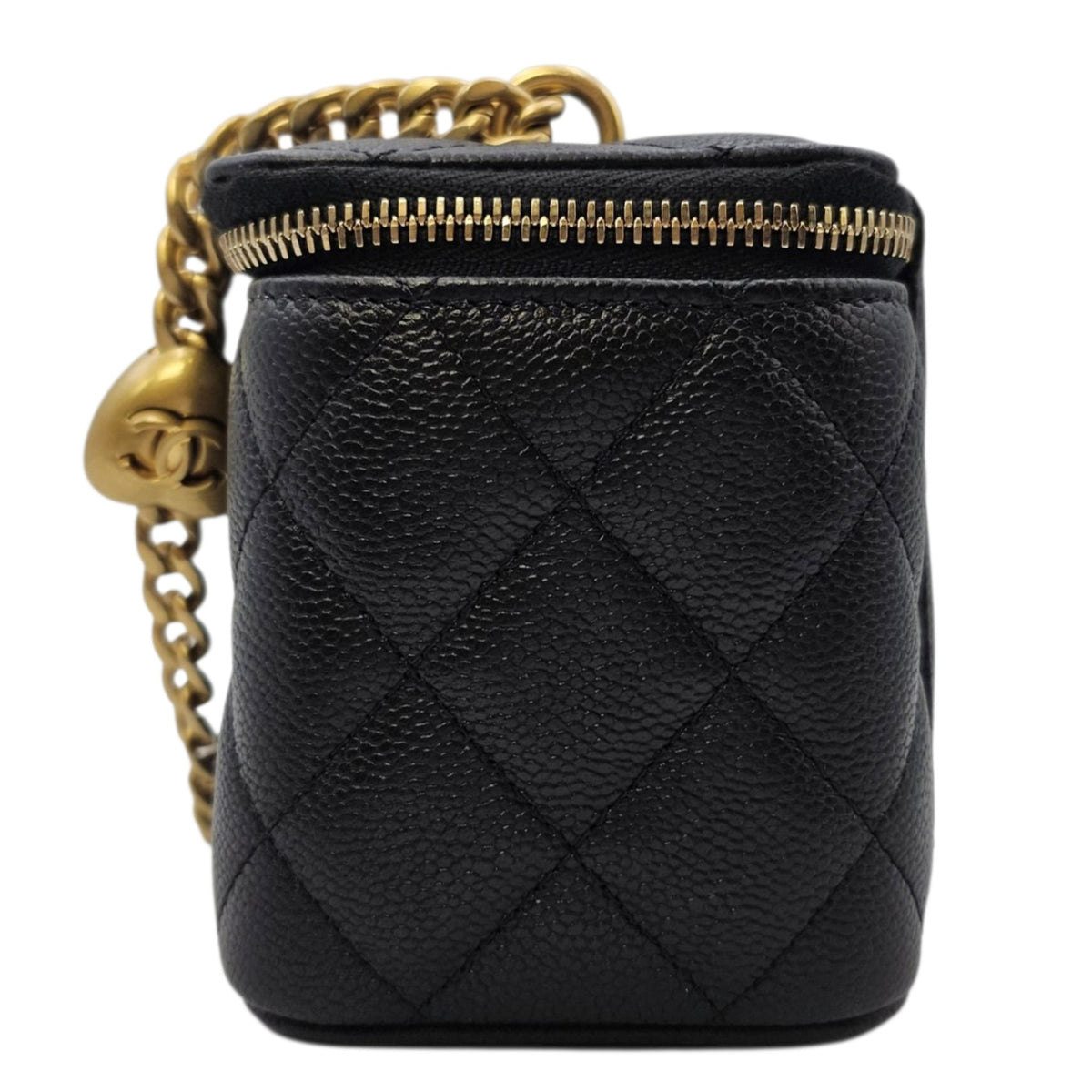Vanity Black Vanity Bag in Caviar Leather Gold hardware