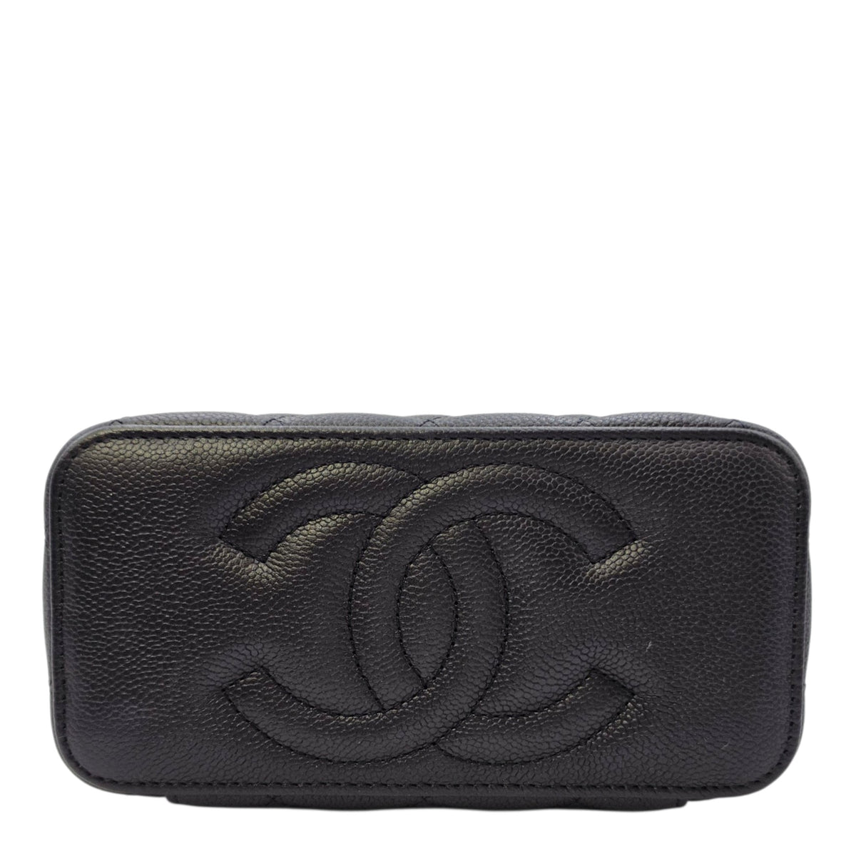 Vanity Black Vanity Bag in Caviar Leather Gold hardware