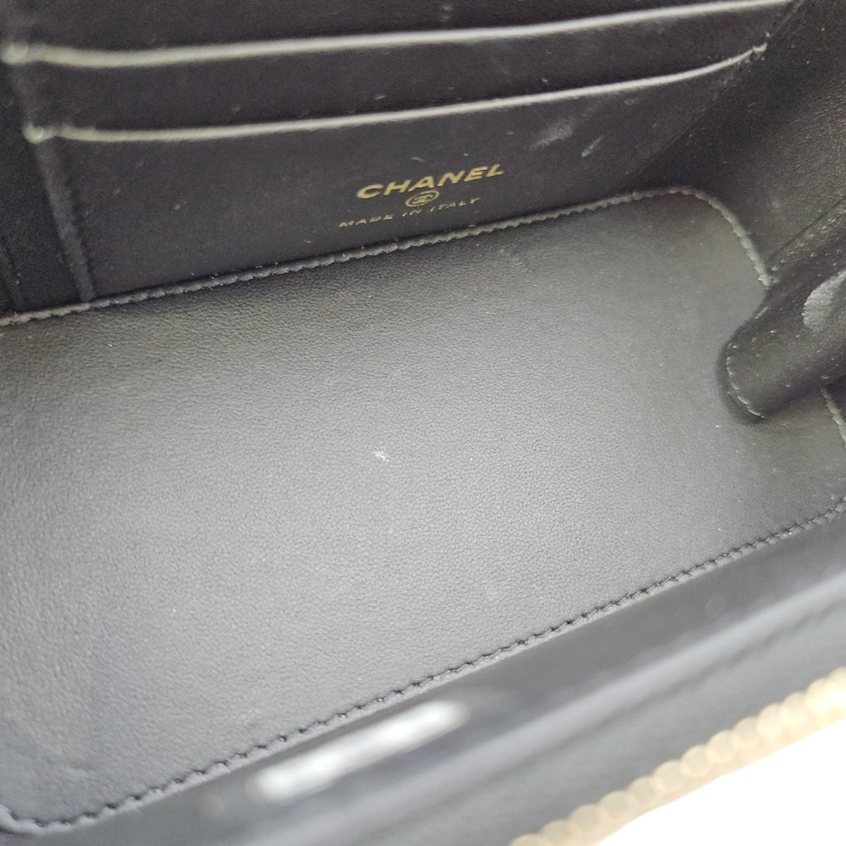 Vanity Black Vanity Bag in Caviar Leather Gold hardware