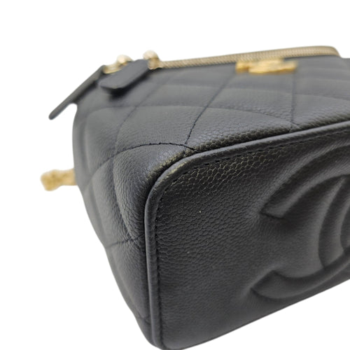 Vanity Black Vanity Bag in Caviar Leather Gold hardware