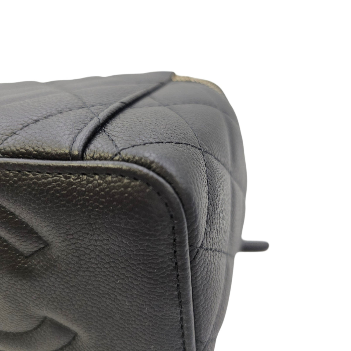 Vanity Black Vanity Bag in Caviar Leather Gold hardware