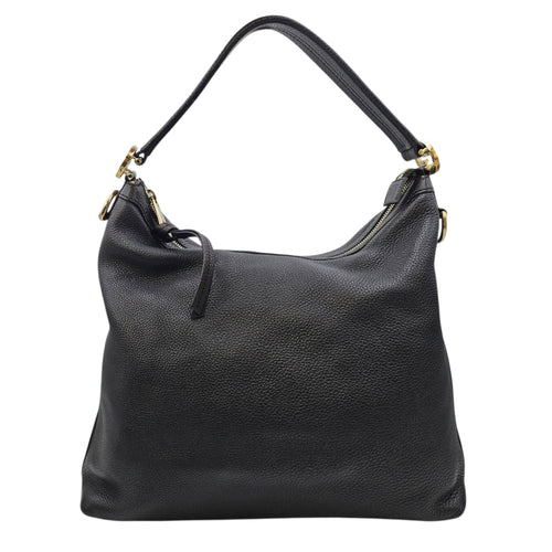 Ms GG Hobo Black Shoulder Bag in Calfskin Gold hardware