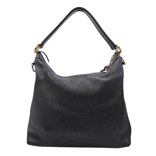 Ms GG Hobo Black Shoulder Bag in Calfskin Gold hardware