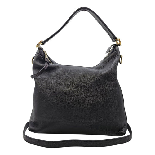 Ms GG Hobo Black Shoulder Bag in Calfskin Gold hardware