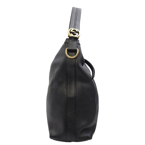 Ms GG Hobo Black Shoulder Bag in Calfskin Gold hardware