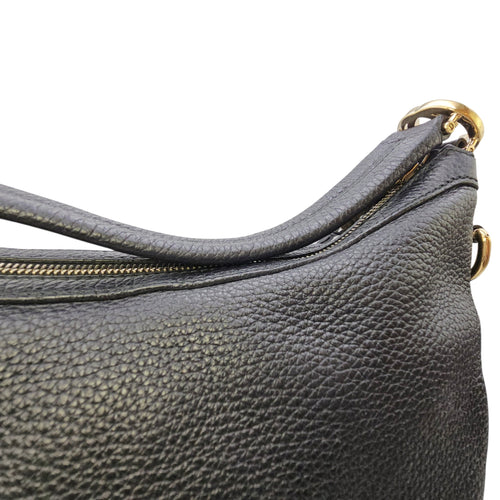 Ms GG Hobo Black Shoulder Bag in Calfskin Gold hardware