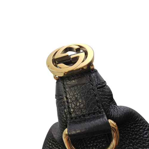 Ms GG Hobo Black Shoulder Bag in Calfskin Gold hardware