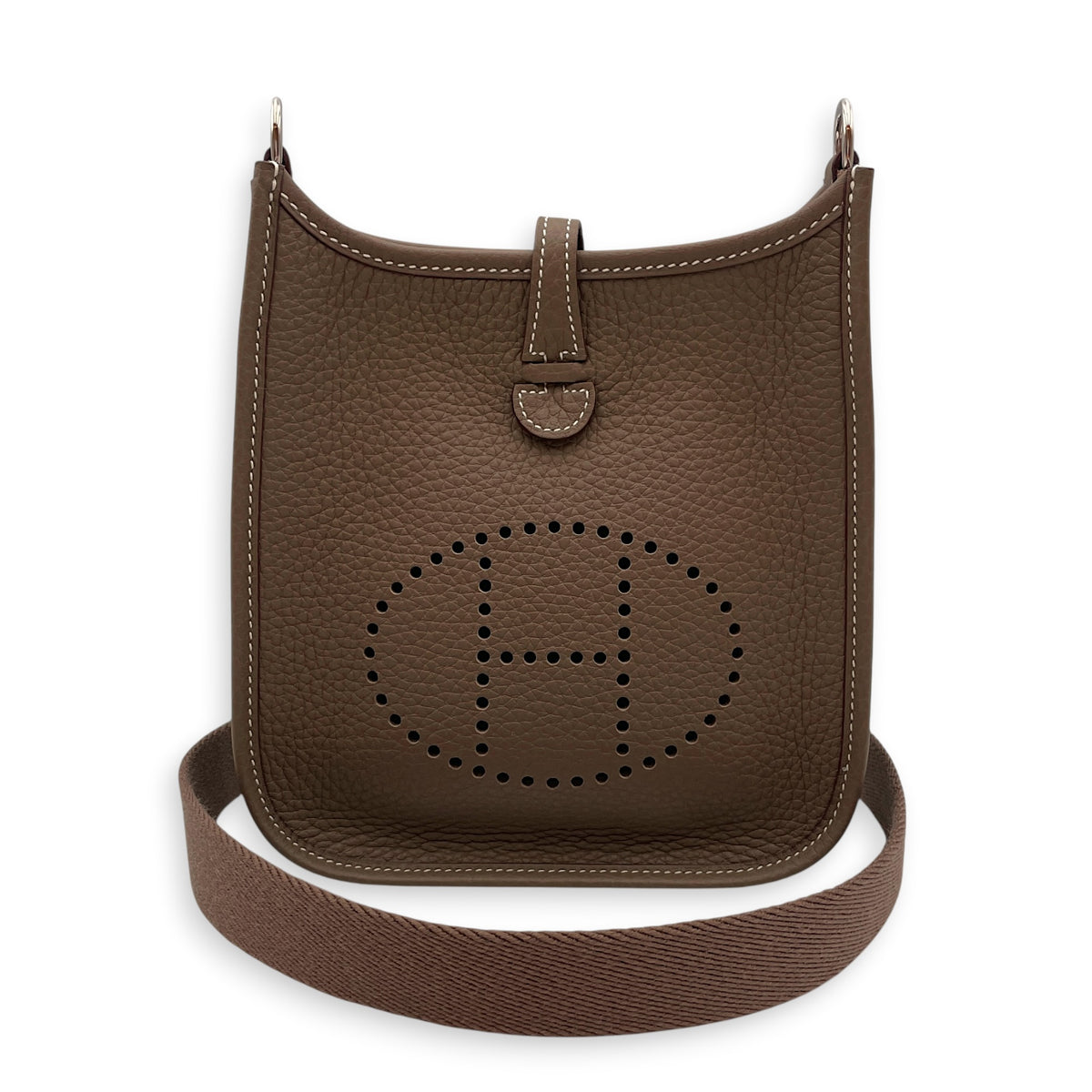 Evelyne Mini Etoupe in Clemence Palladium hardware