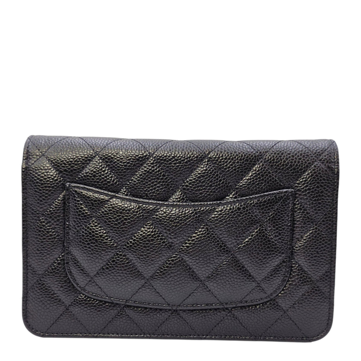 Classic Black Wallet On Chain in Caviar Leather Gold hardware