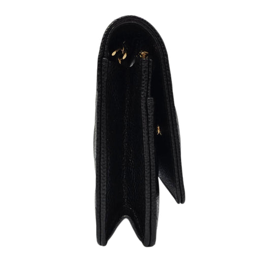 Classic Black Wallet On Chain in Caviar Leather Gold hardware