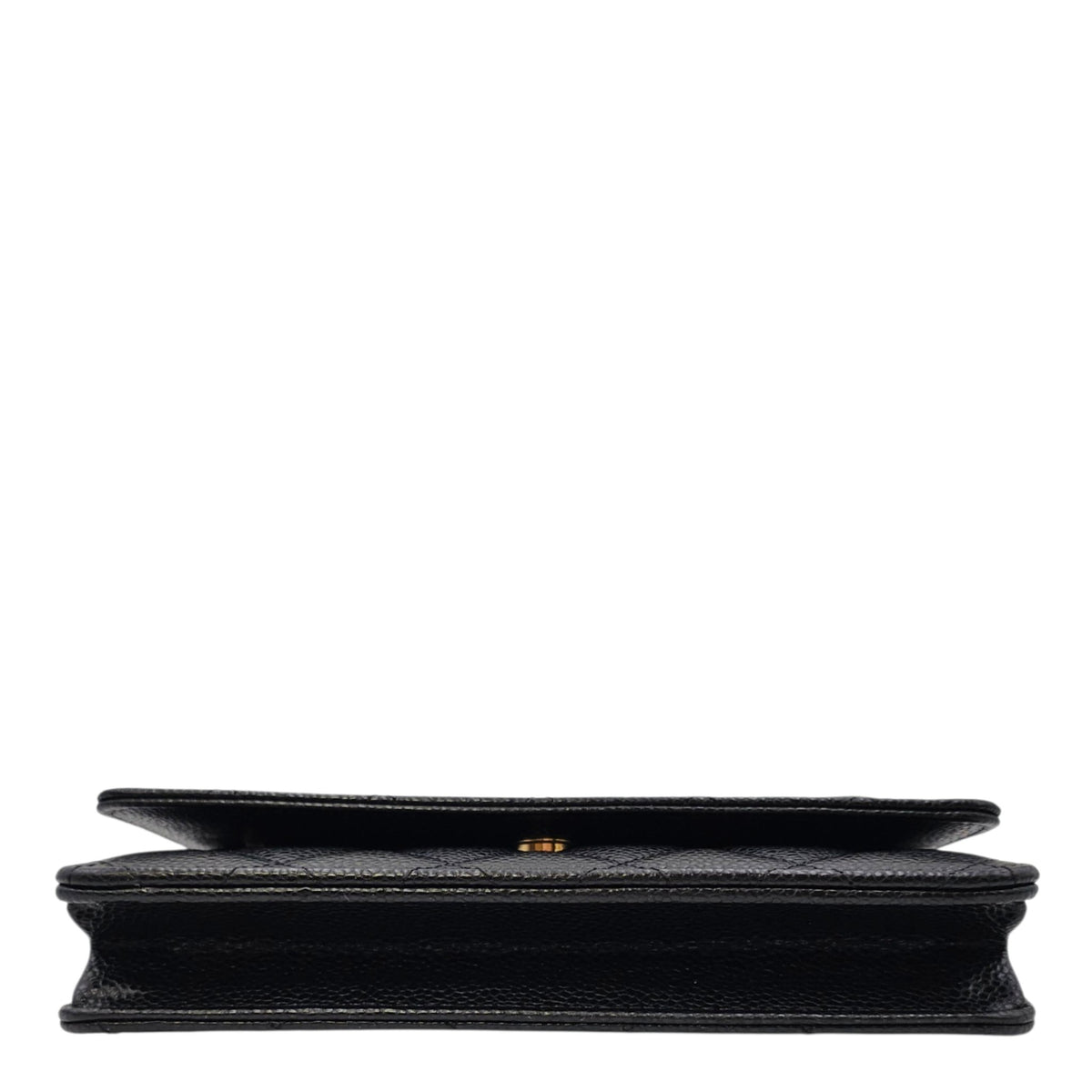 Classic Black Wallet On Chain in Caviar Leather Gold hardware