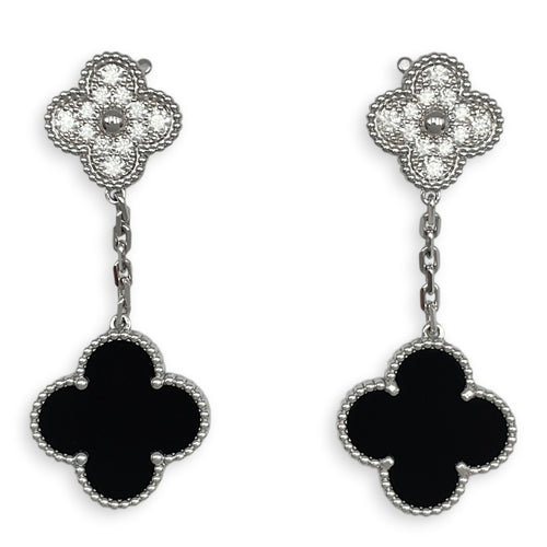 Magic Alhambra Earrings, 2 Motifs Earrings in Black