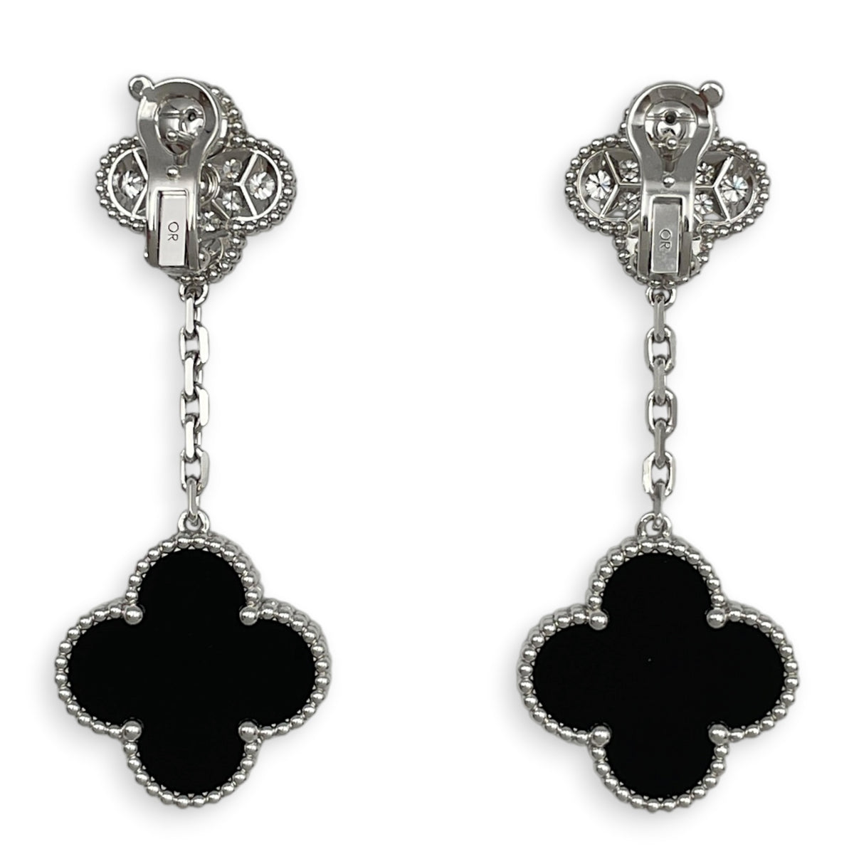 Magic Alhambra Earrings, 2 Motifs Earrings in Black