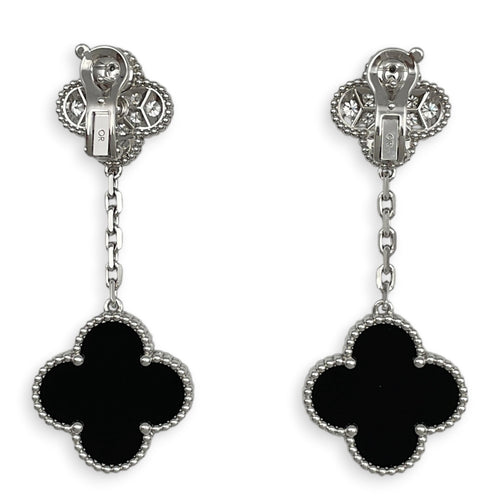 Magic Alhambra Earrings, 2 Motifs Earrings in Black