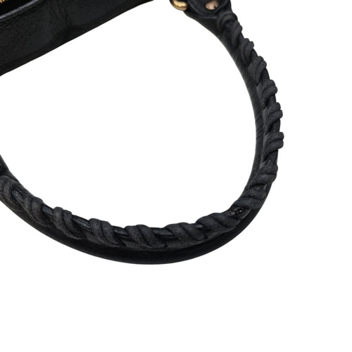 City Black Shoulder Bag in Distressed Leather Rose Gold hardware