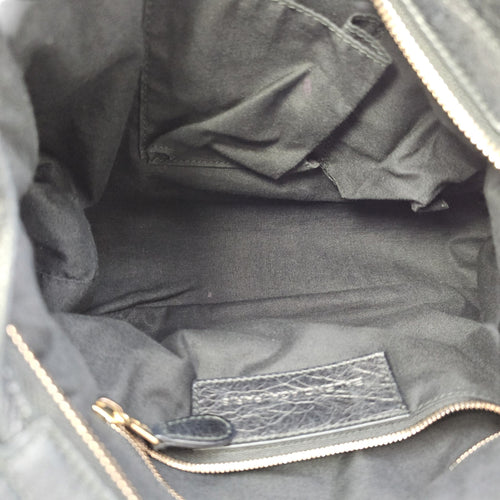 City Black Shoulder Bag in Distressed Leather Rose Gold hardware