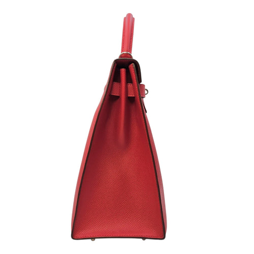 Sellier Kelly 32 Bougainville in Epsom Palladium hardware