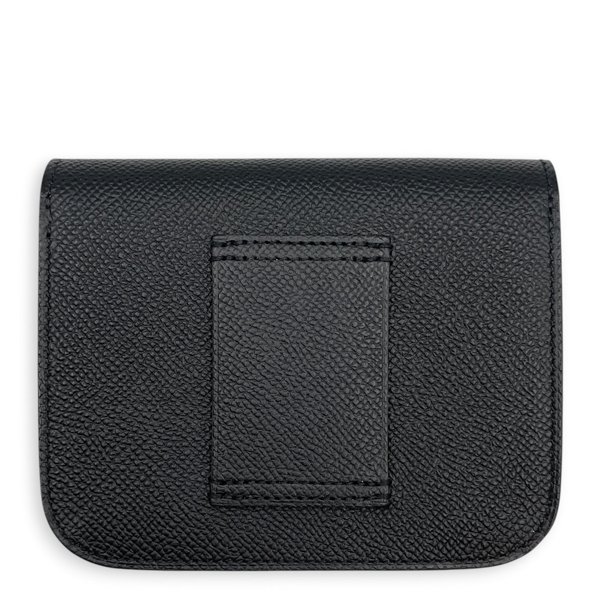 Constance Slim Noir Wallet in Epsom Gold hardware