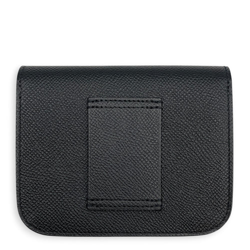 Constance Slim Noir Wallet in Epsom Gold hardware