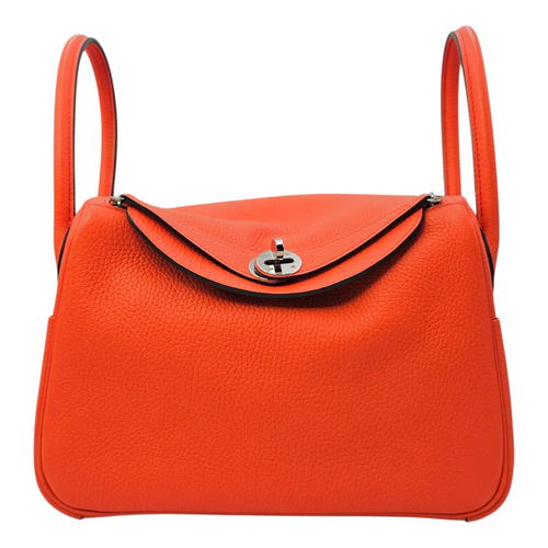 Lindy 26 Orange Poppy/Bordeaux  in Clemence Palladium hardware