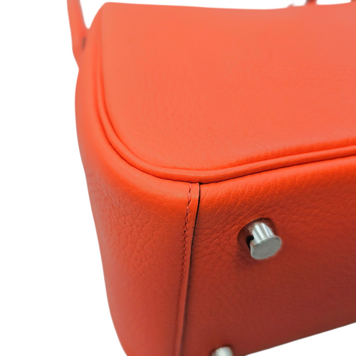 Lindy 26 Orange Poppy/Bordeaux  in Clemence Palladium hardware