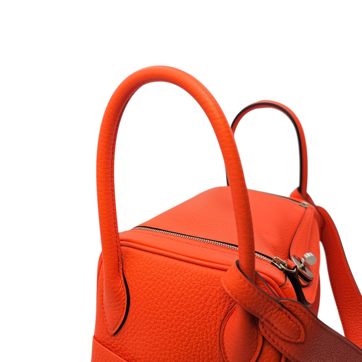 Lindy 26 Orange Poppy/Bordeaux  in Clemence Palladium hardware