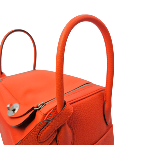 Lindy 26 Orange Poppy/Bordeaux  in Clemence Palladium hardware