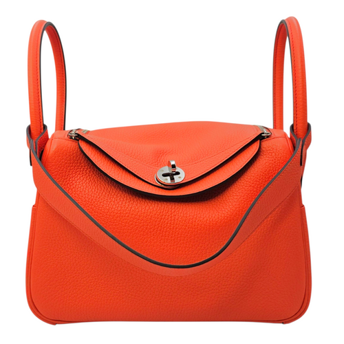 Lindy 26 Orange Poppy/Bordeaux  in Clemence Palladium hardware