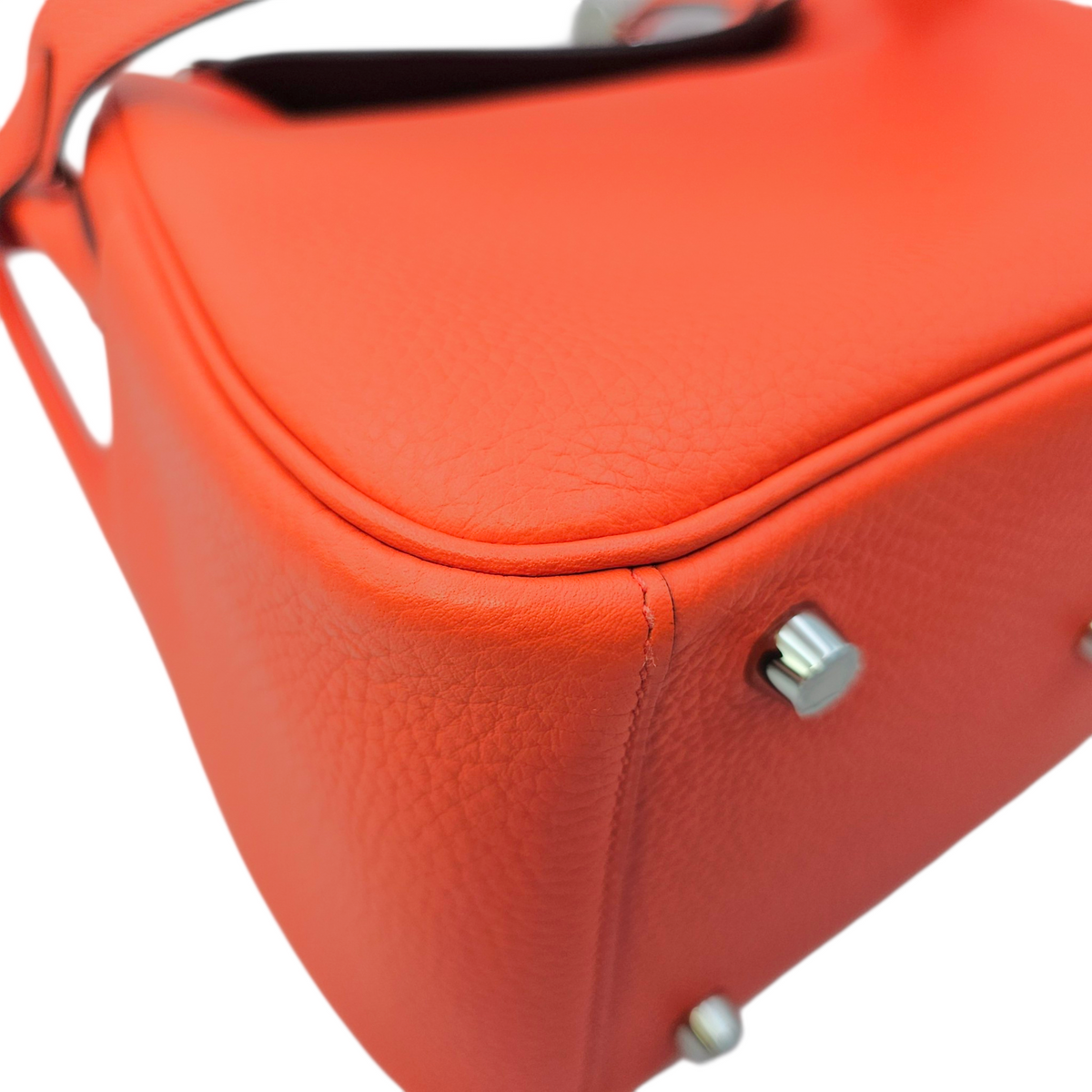 Lindy 26 Orange Poppy/Bordeaux  in Clemence Palladium hardware