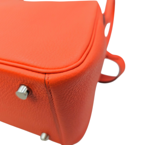 Lindy 26 Orange Poppy/Bordeaux  in Clemence Palladium hardware