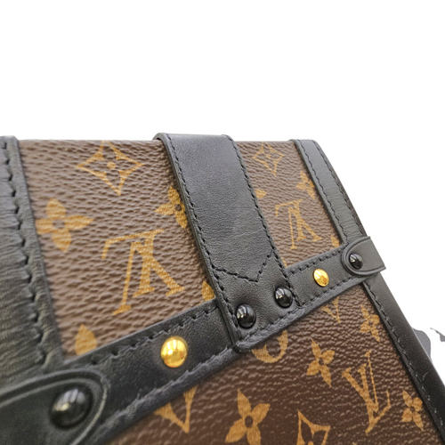 Vertical Trunk  Brown Crossbody Bag in Monogram Coated Canvas Gold hardware