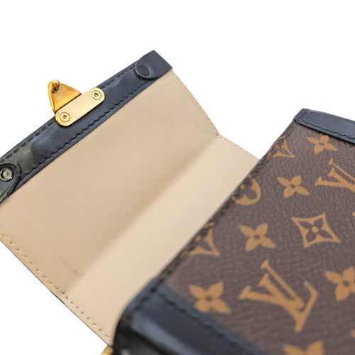 Vertical Trunk  Brown Crossbody Bag in Monogram Coated Canvas Gold hardware