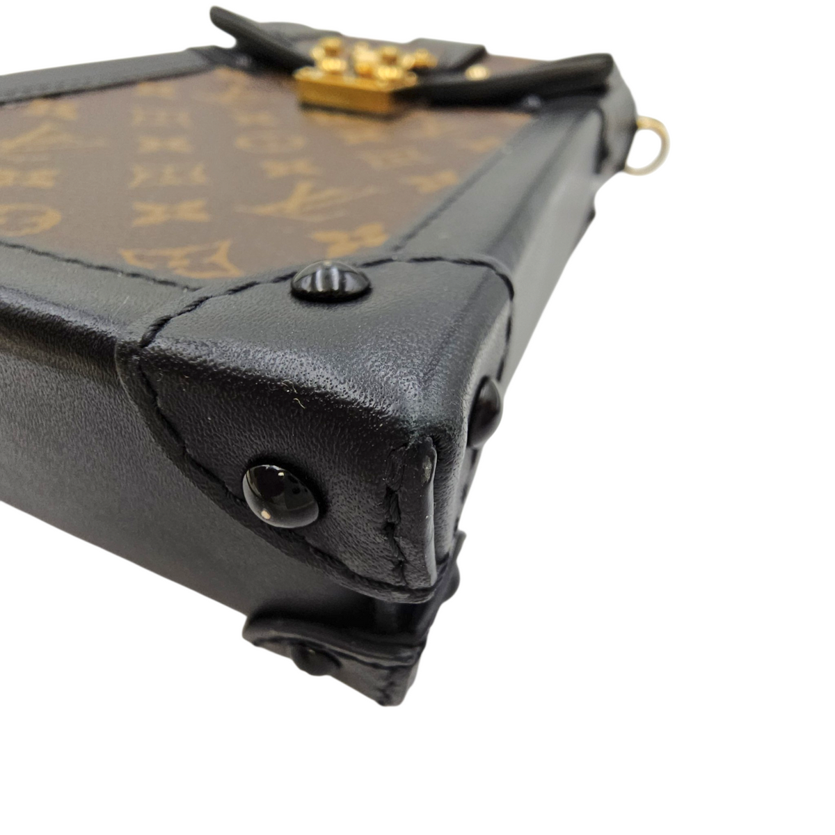 Vertical Trunk  Brown Crossbody Bag in Monogram Coated Canvas Gold hardware