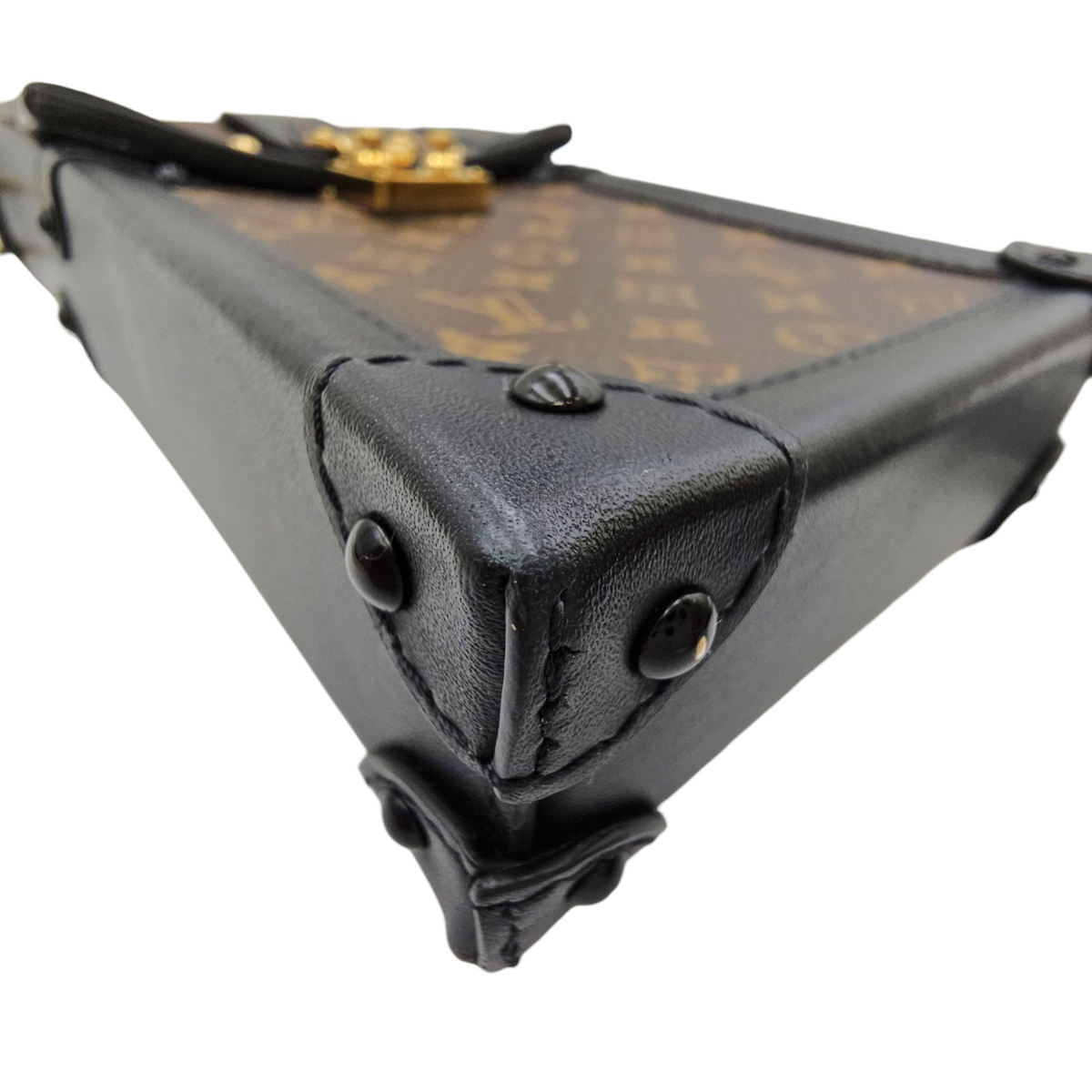 Vertical Trunk  Brown Crossbody Bag in Monogram Coated Canvas Gold hardware