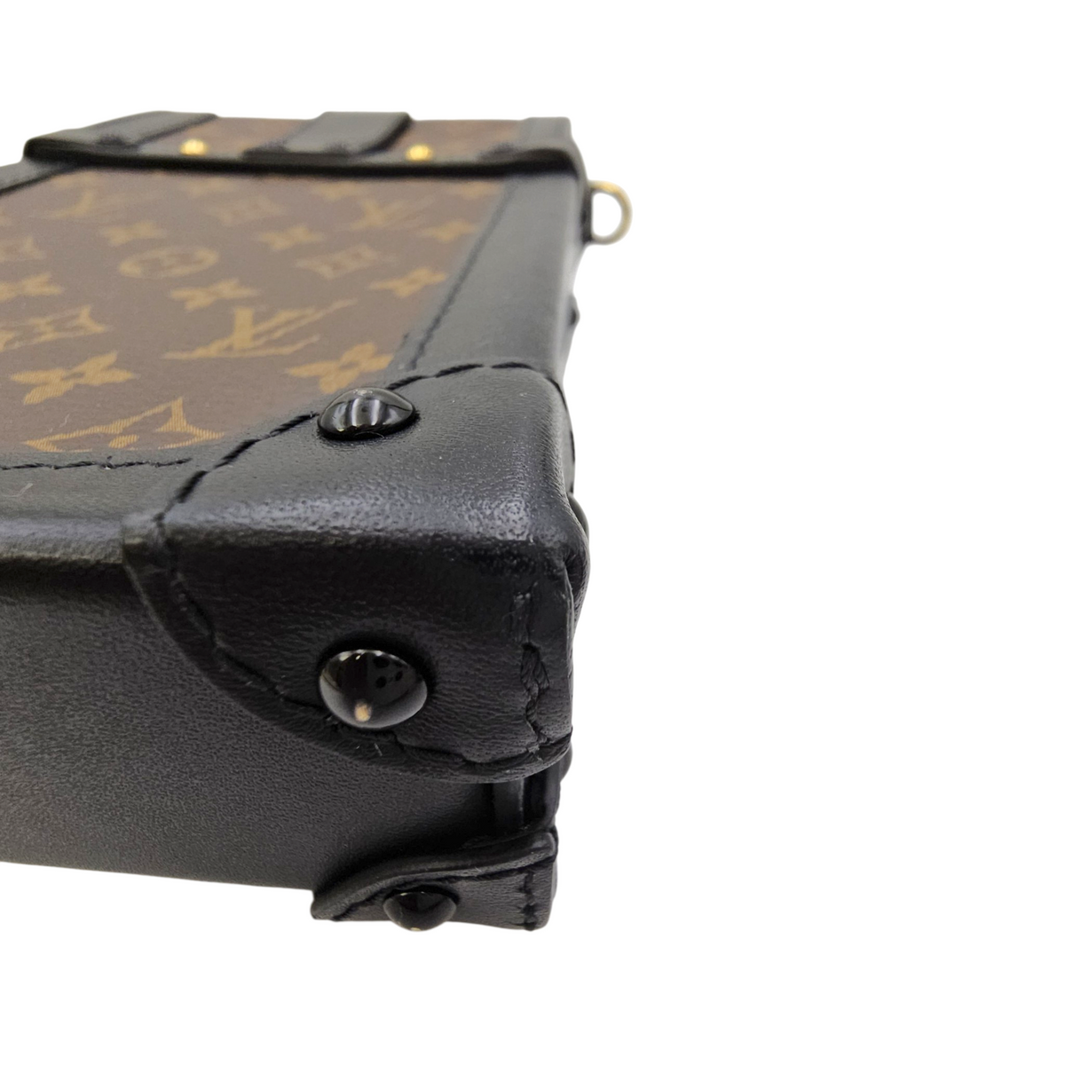 Vertical Trunk  Brown Crossbody Bag in Monogram Coated Canvas Gold hardware