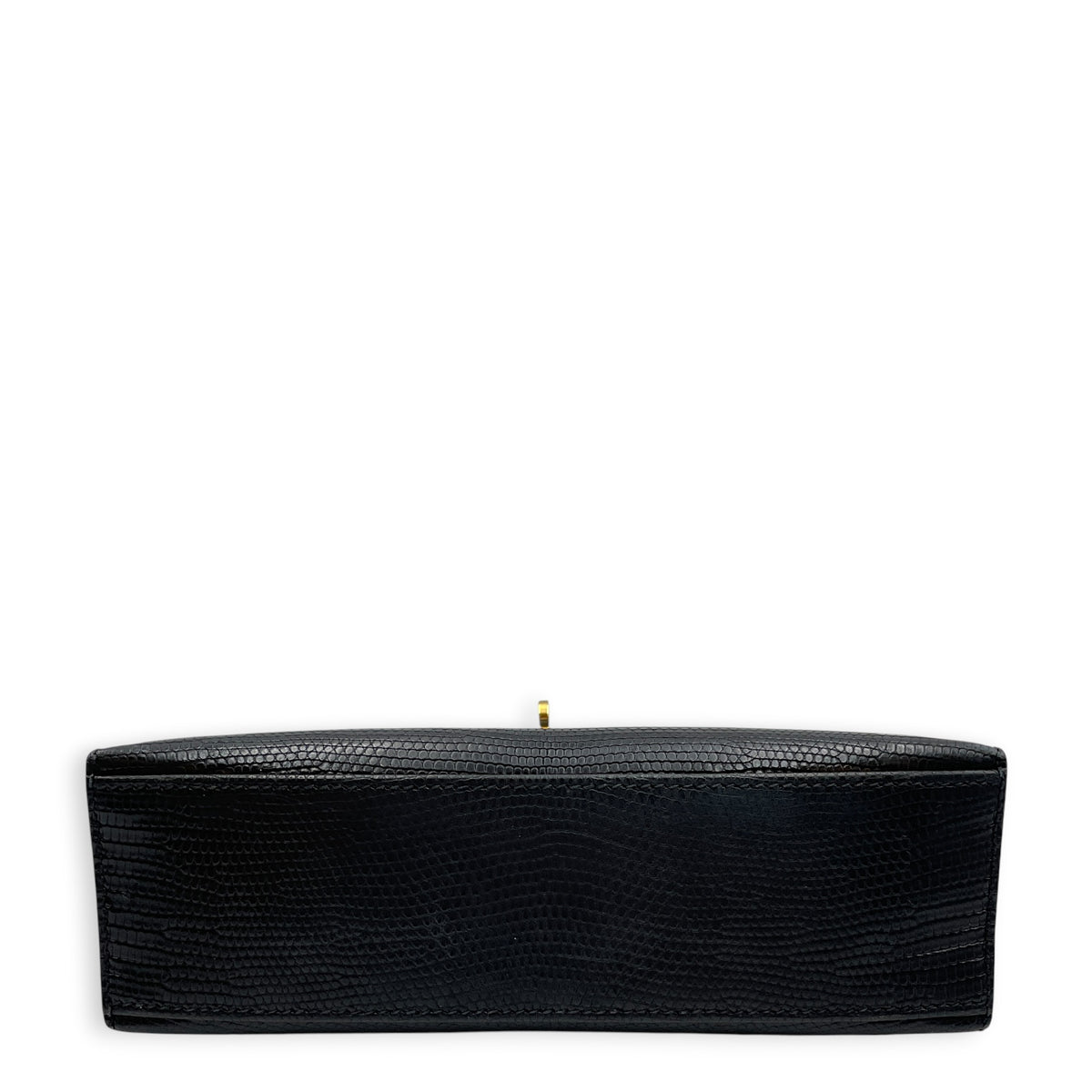 Kelly Pochette Noir in Lizard Varanus Niloticus Gold hardware