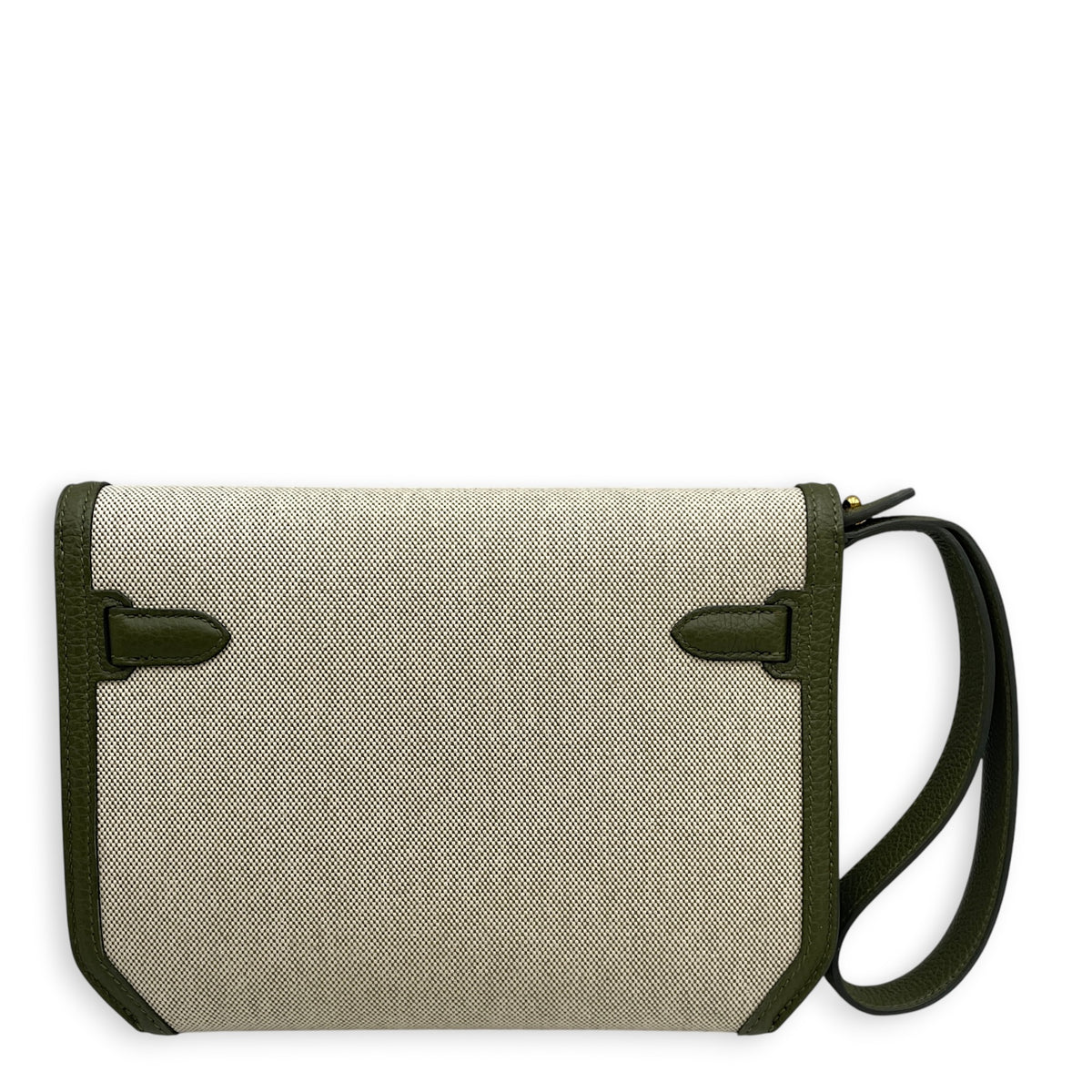 Kelly Depeches 25 Vert Amande-Ecru/Vert Veronese in Togo/Toile Gold hardware
