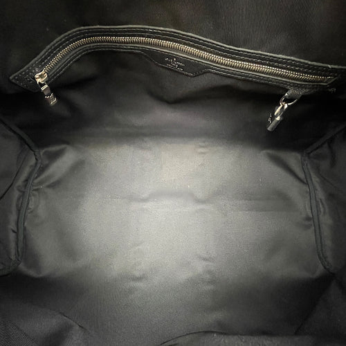 Keepall Black Duffle Bag in Taiga Leather Silver hardware