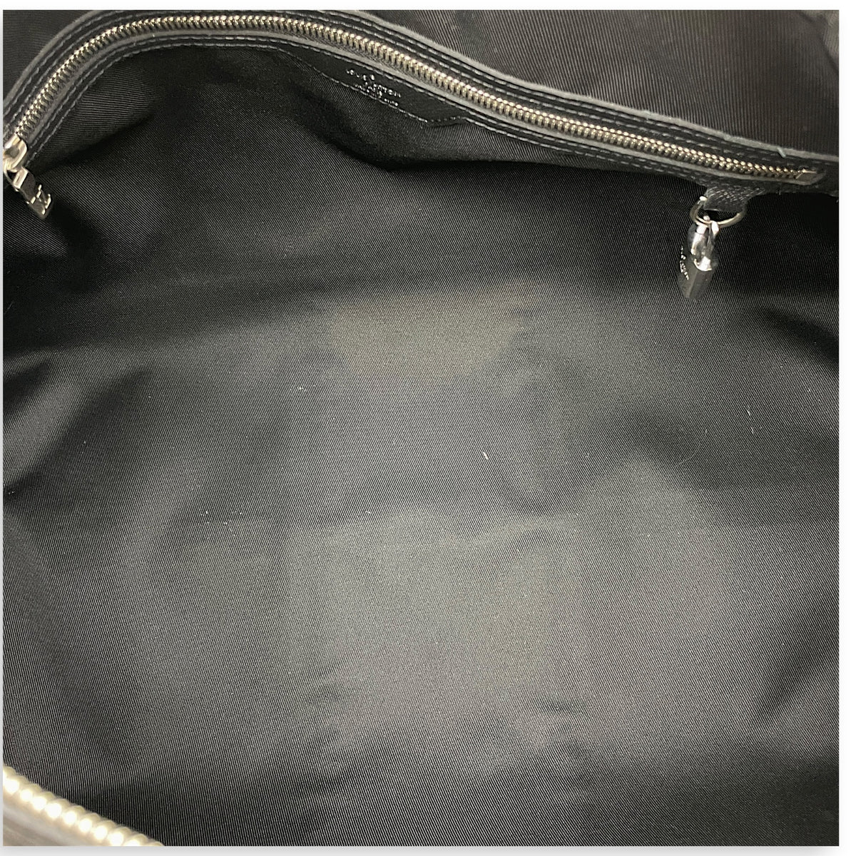Keepall Black Duffle Bag in Taiga Leather Silver hardware