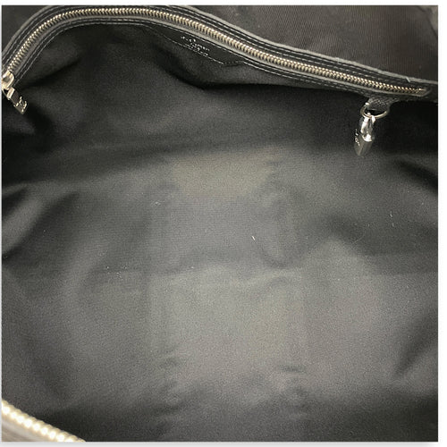 Keepall Black Duffle Bag in Taiga Leather Silver hardware