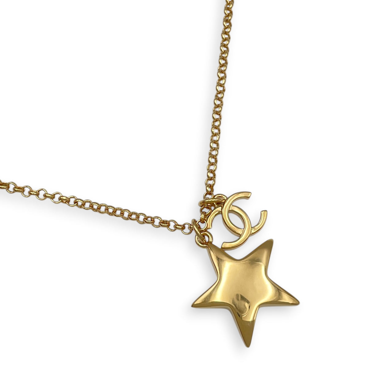 CC Logo Star  Gold Necklace  Gold hardware