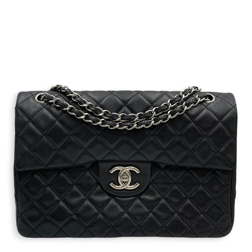 Timeless CC 33cm Black Shoulder Bag in Calfskin Silver hardware