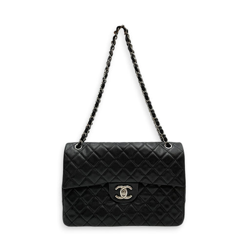 Timeless CC 33cm Black Shoulder Bag in Calfskin Silver hardware