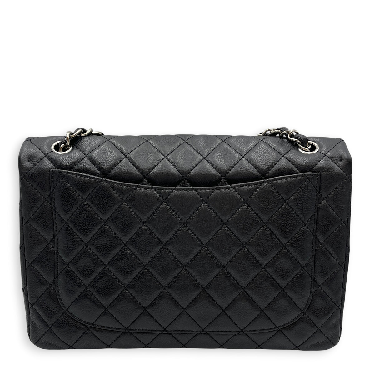 Timeless CC 33cm Black Shoulder Bag in Calfskin Silver hardware