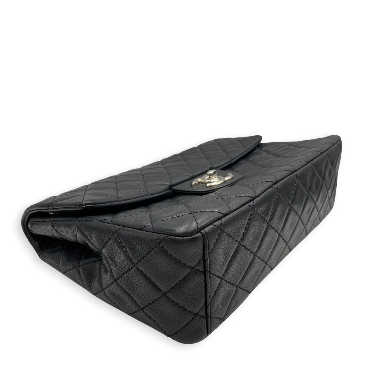 Timeless CC 33cm Black Shoulder Bag in Calfskin Silver hardware