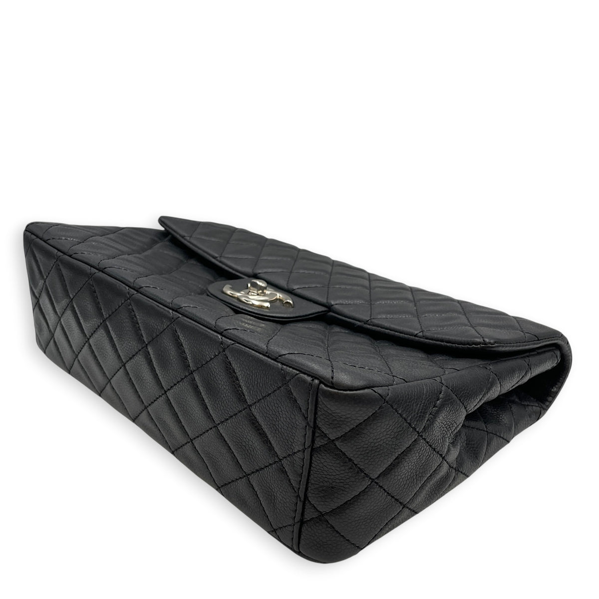 Timeless CC 33cm Black Shoulder Bag in Calfskin Silver hardware