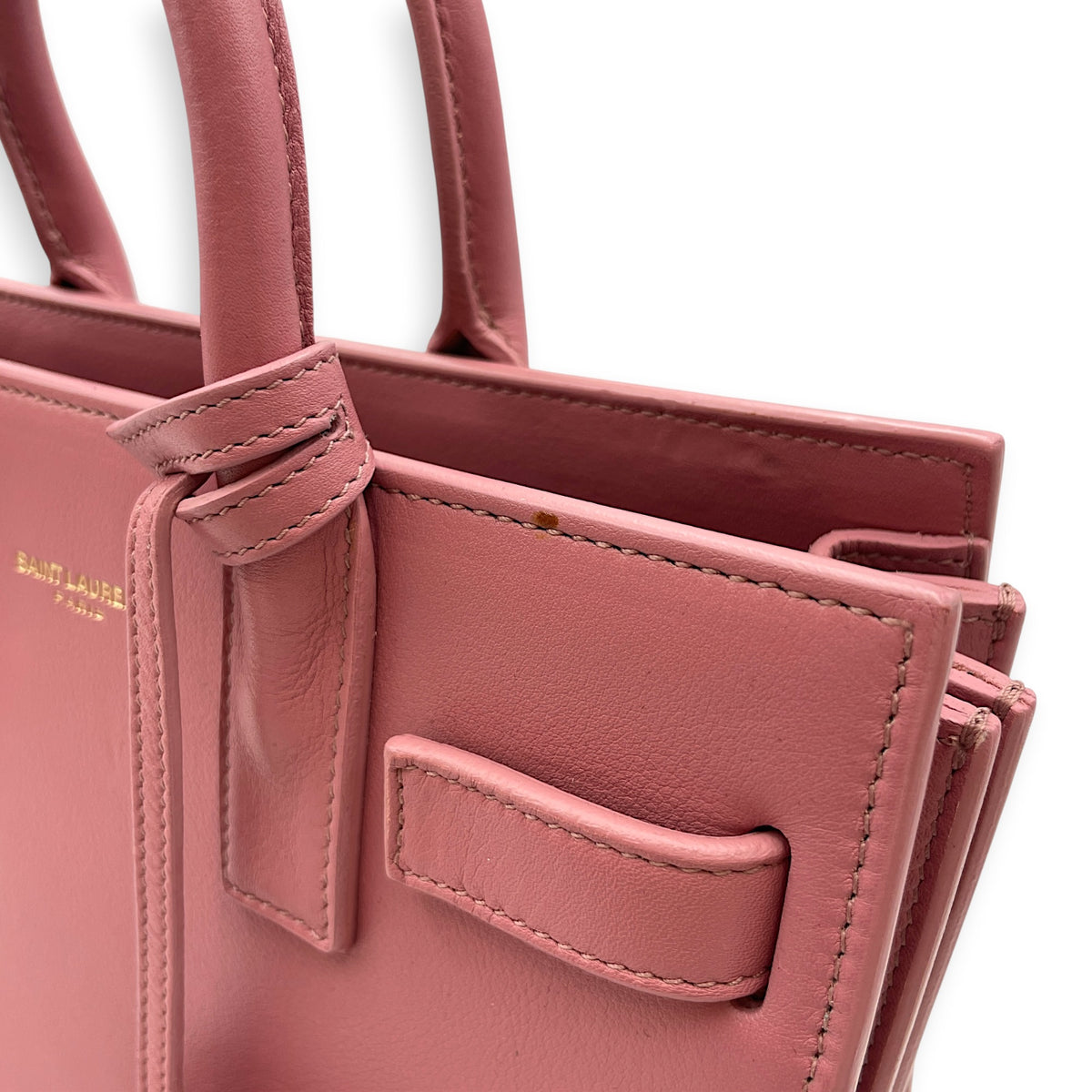 Sac De Jour  Pink Top Handle Bag in Calfskin Gold hardware